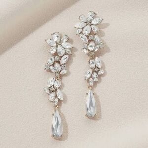Olive + Piper Pallas Drop Crystal Silver Earrings